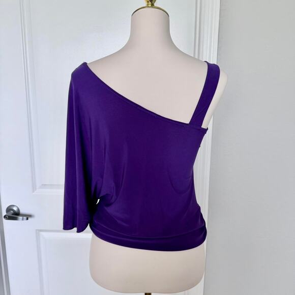 Y2K One-Shoulder Metallic Top | Purple & Silver | Size M - Picture 2 of 4